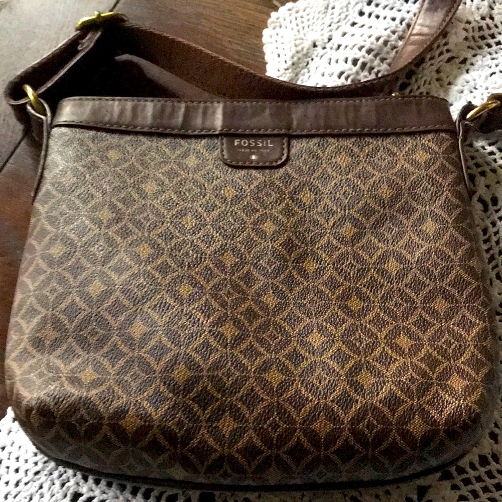 Fossil Vinyl brown shoulder bag